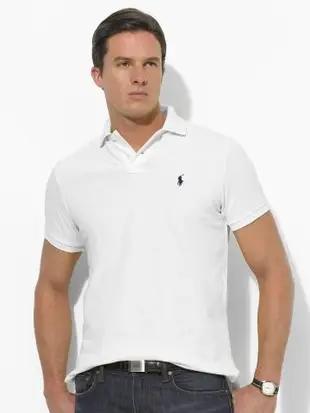 美國百分百【全新真品】Ralph Lauren Polo衫 網眼 男衣 純棉 短袖 PONY 美國 代購 白色 RL 3