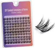 TORMEN Sectional Self Adhesive Eyelashes 100 Pcs No Glue Needed Pre Glued Lash Clusters Natural Wispy Press On Individual Lashes Reusable DIY Eyelash Extensions (Dog series)