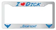 I Heart Dick Grayson (Nightwing) Chrome License Plate Frame DC