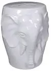 Oriental Elephant Stool White Ceramic Footstool Animal Figure
