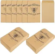 Whaline 200 Pack Bee Friendly Self-Adhesive Coin Envelope Small Kraft Envelope Wildflower Packets for Baby Shower Small Flower Storage Packets for Garden Wedding Gift Party Favors, 3.5 x 2.4 Inch