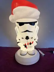 Star Wars Storm Trooper Lighted Christmas Santa Hat/Candy Cane Blow Mold NEW 24"