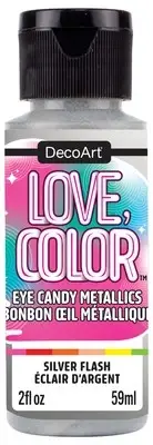 DecoArt Love Color Eye Candy Metallic Paint 2oz-Silver Flash 5A0024LT-1G7YJ