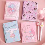 KAWAII SANRIOS A6 NOTEBOOKS CINNAMONROLL KUROMI MELODY動漫記事本可