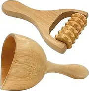 2-in-1Wood Therapy Cup, Wooden Roller for Cellulite, Wood Therapy Massage Tools for Body Sculpting, Maderoterapia Kit