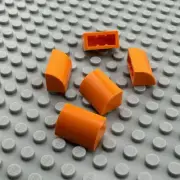 LEGO Slope - Orange - Curved 1 x 2 - QTY x5