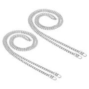 63" Flat Purse Chain, 2 Pack Silver Chain Purse Strap Handbag Chains Crossbody