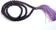 [Generic] Amethyst Mala Beads, 108 Beads 6 mm Necklace, Tassel Prayer Beads, Yoga Jewelry, Jaap Mala, Meditation Gemstone