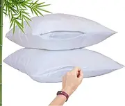 Zipper Pillow Cases Standard - 100% Viscose Bamboo Pillowcase 2-Pack Zip Up Pillow Case Cooling Zippered Pillow Cases Standard Size, Protector Cover