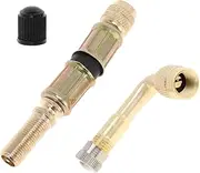 X AUTOHAUX 1set 90 Degree Copper Tire Valve Extension with Flexible Plastic 75mm Tyre Valve Stem Extender for Car Motorcycle RV Truck Bike
