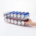 New! Refrigerator Soda/Beer Can Organizer - Stores 12 Cans in Fridge w/Auto Feed