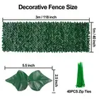 3x1m Artificial Ivy Leaf Faux Plants Hedge Privacy Fence Screen Wall Cover Deco
