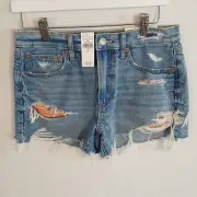 American Eagle x Outer Banks 90s Boyfriend Distressed Jean Shorts Size 6 28w NWT
