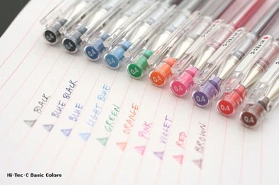 Pilot Hi-Tec-C Ball Gel Pen CHOOSE HOW MANY FROM 24 COLORS! Blue Black Red Gifts