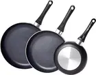 Basics 3-Piece Non-Stick Frying Pan Set - 8 Inch, 10 Inch & 12 Inch, Blac