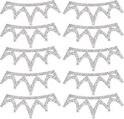 [SUNFECILI] Crown Patches, Pack of 10 Rhinestone Cloth Appliques, Clothing Accessories, Decorative Repair Patches, Decorative Decals, Clothing Accessories, Patch Appliques (10 * 3.7cm White