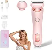 Proustore Razor, 2025 Upgraded 2-in-1 Electric Shaver for Women, Waterproof Wet & Dry Razor with Removable Head, LED Display, Dual Head for a Smooth Shaving Experience (Pink)