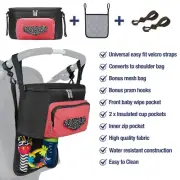 Pram Caddy Stroller Organiser Bag - Universal, Waterproof, Insulated