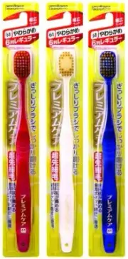 Ebisu premium care toothbrush 6 columns regular softer 3-pack (color Random