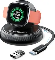 NEWDERY Charger Stand for Pixel Watch 3 2 & for Fitbit Sense 2/Versa 4 3, Retractable USB C Charging Cable with USB A Adapter, Portable Replacement Dock for Fitbit & for Google Smartwatch