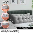 SOGA 2X 180cm Silver Triangular Wedge Pillow Headboard Bedside Tatami Cushion