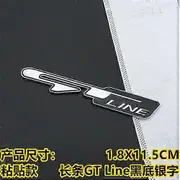3D Car GT line Design Fender Rear Trunk body Emblem Badge sticker For Peugeot For Kia K9 Forte Ceed Cerato RIO K3 K5 Accessories silver/black