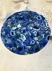 24" Round Blue Agate Stone Center Coffee Table Modern Office Entryway Desk Decor