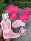Cowgirl Boots, Hat, Horseshoe Cookie Cutter and Fondant Embosser Hens Party