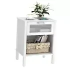 Small Nightstand, End Table with Drawer, Bed Side Table,Nightstand with White