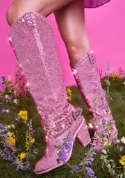 [Club Exx] Sheriff Shine Knee High Cowboy Boots