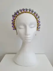 Miss Ice Maiden. Womens amethyst coloured rhinestone headband fascinator