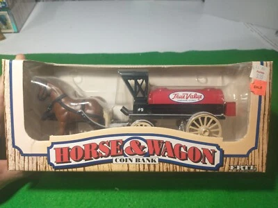 ERTL Die-cast Horse & Wagon Coin Bank True Value Hardware Stores #2680 NEW Box