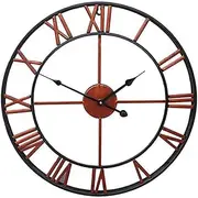 Garden Wall Clock, Retro Roman Silent Wall Clock Garden Clocks Outdoor Waterproof Iron Art Ornaments Outdoor Wall Clock