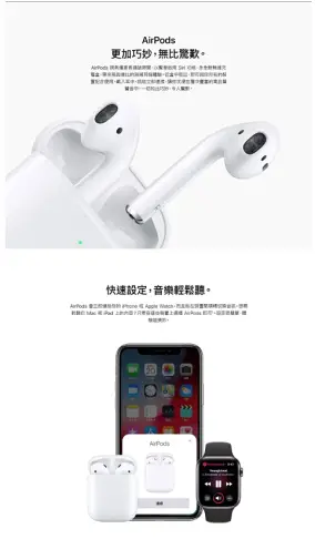 【AIR PODS 】正版 apple二代藍芽無線耳機-配無線充電盒(原廠公司貨)