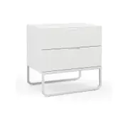 Dante 55cm White Oak 2 Drawer Bedside Table