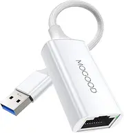 MOGOOD USB 3.0 to Gigabit Ethernet Adapter, Ethernet to USB Adapter, RJ45 Wired LAN Internet Adapter for MacBook Air 2024, MacBook Pro 2024, Asus Day Selection 4 etc