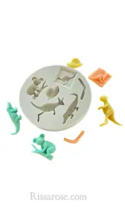 Australia Animal silicone mould - koala kangaroo crocodile boomerang bush hat c