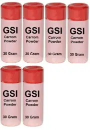6 Bottles x (30g EACH) Premium Carrom Board Powder GSI - Indian Smoothens Carom