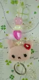 【震撼精品百貨】San-X動物家族 兔子 手機吊飾-粉兔-布材質 震撼日式精品百貨