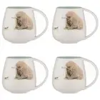 4x Ashdene WHT New Bone China Bush Buddies Echidna Snuggle 500ml Coffee/Tea Mug
