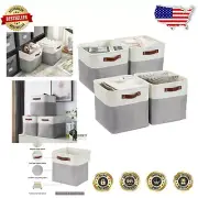 Sturdy 4 Pack Grey & White 11 Inch Storage Cubes for Kids & Home Organization