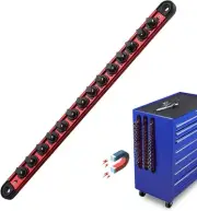 Magnetic Socket Holder Organizer Set: 3/8 Detachable Trays 3/8, Red