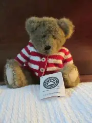Boyds Bear Waldo Bearsworth 912045 Jointed Plush White & Red Stripe Sweater 11"