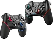 [2024 New Version] 2Pack Wireless Controller for Switch/Lite, Pink Pro Controller Gamepad Joypad Remote With Gyro Axis, Turbo and Adjustable Dual Shock