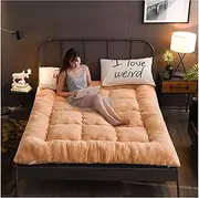 Futon Mattress Japanese Tatami Mattress, Quilted 10cm Thick Soft Mattress for Student Dormitory, Home, Bed, Floor, Single Twin King Queen Mattress Pad,Khaki,180x220cm(71x87inch)