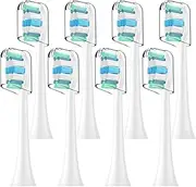 Replacement Toothbrush Heads Compatible with Philips Sonicare Replacement Brush Heads with Protective Cover Soft Dupont Bristles Electric Toothbrush Replacement Heads for Oral Health, 8 Pack