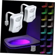 Toilet Light Motion Sensor Changing (2 Pack),LED Glow Bowl Inside 16 Colors