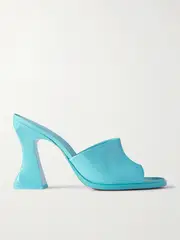 [Bottega Veneta] Bottega Veneta - Cha-cha Patent-leather Mules - Azure - EU 38 EU 38 Blue
