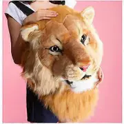 2021 new Anime backpack plush tiger lion leopard panda Black bear cosplay man Tiger head furry bag woman school bag halloween Gold