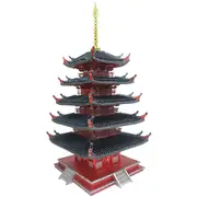Puzzle 3d Metal Five-storied Pagoda Game Assembly Constructor Toy Model Building Kits Jigsaw